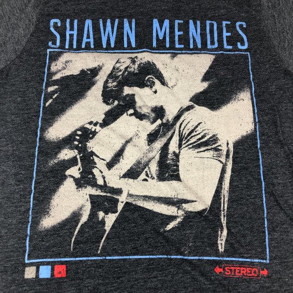 Shawn Mendes Shirt Men's Small Grey Colorful Stereo Short Sleeve Tee - Picture 2 of 8